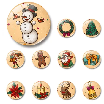 

10Pcs Christmas Fridge Magnet Refrigerator Magnets Message Board Glass Cabochon Stickers Decor Kids Message Holder Home Decor