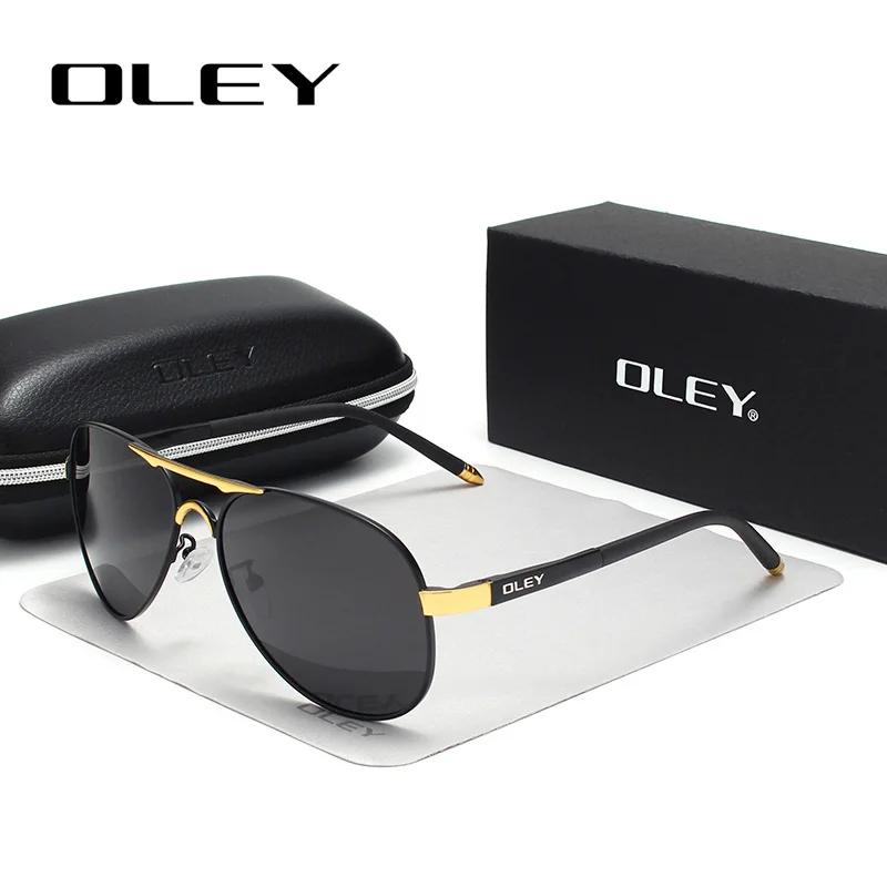 OLEY, фирменный дизайн, мужские солнцезащитные очки, пилот, поляризационные очки для мужчин/женщин, UV400, зеркальные, мужские, Oculos de sol, настраиваемый логотип - Цвет линз: Y7492 C2 BOX