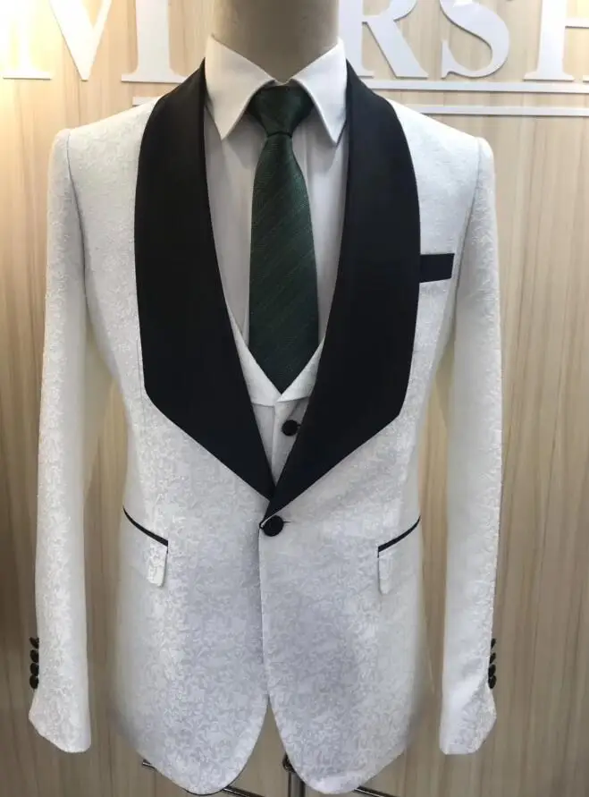 1 Мужской костюм homme terno mariage traje hombre мужские свадебные костюмы куртка брюки жилет 3 предмета - Цвет: 1