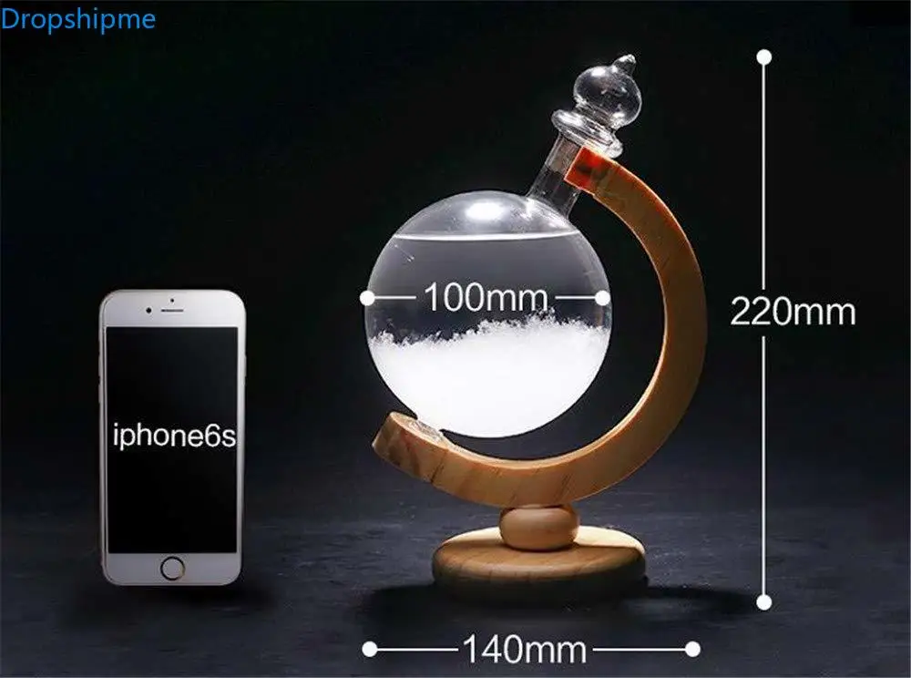 FasterS штормовое стекло погода предсказание погоды бутылка кристалл Настольный Барометр с деревянной основой ремесла для дома офисный Декор