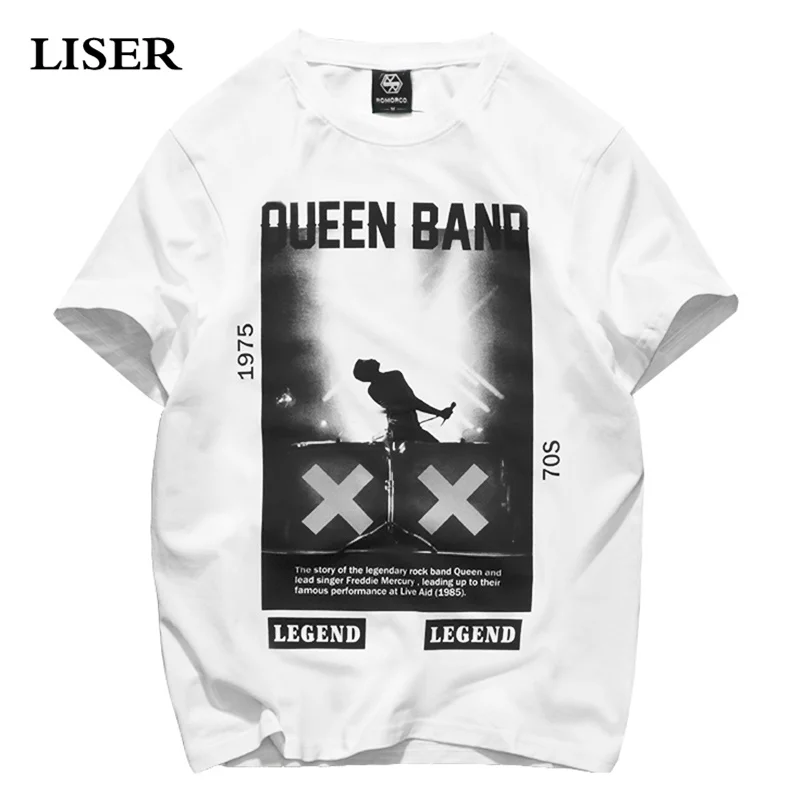 

LISER T Shirt Men Couple T-shirt Women 2019 Summer Oversized Loose Casual Print Tees Streetwear Harajuku Tshirts
