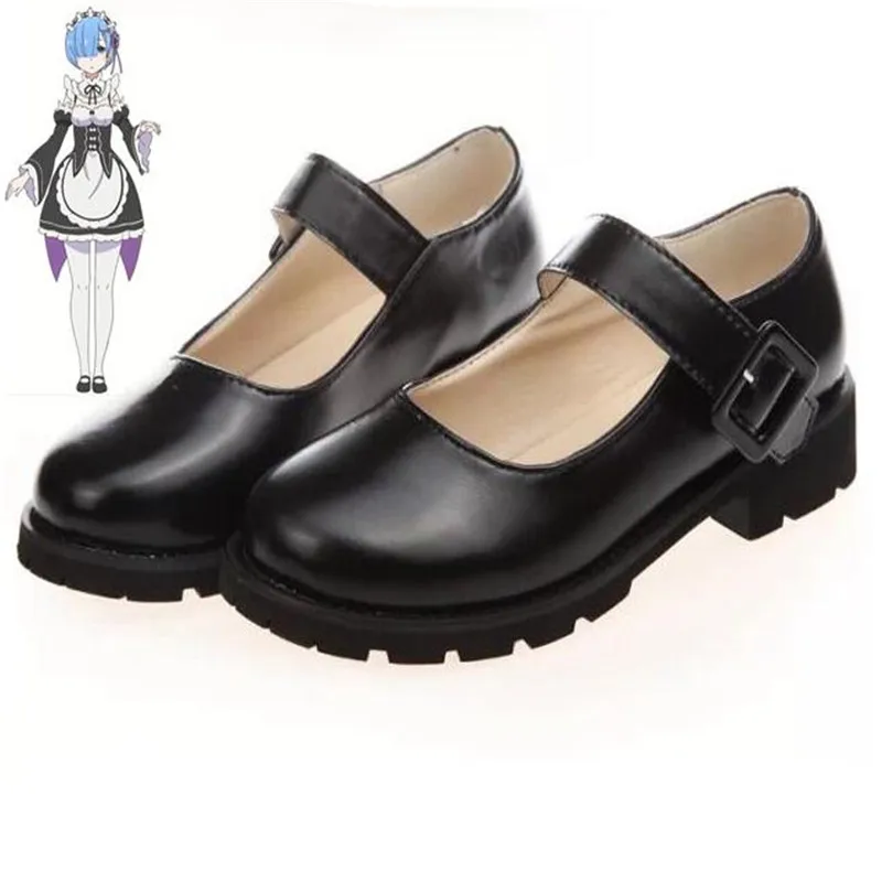 Re starting from the different world life maid Cosplay black shoes | Тематическая одежда и униформа