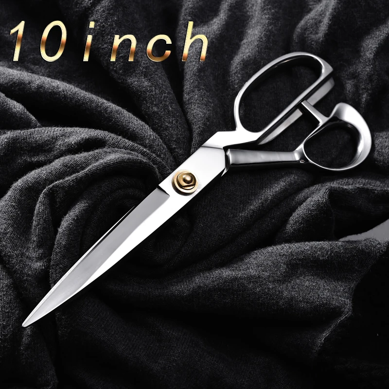 FENGZHU  10 inch stainless steel professional tailor scissors leather scissors Sewing Scissors Sewing shears. very  sharp