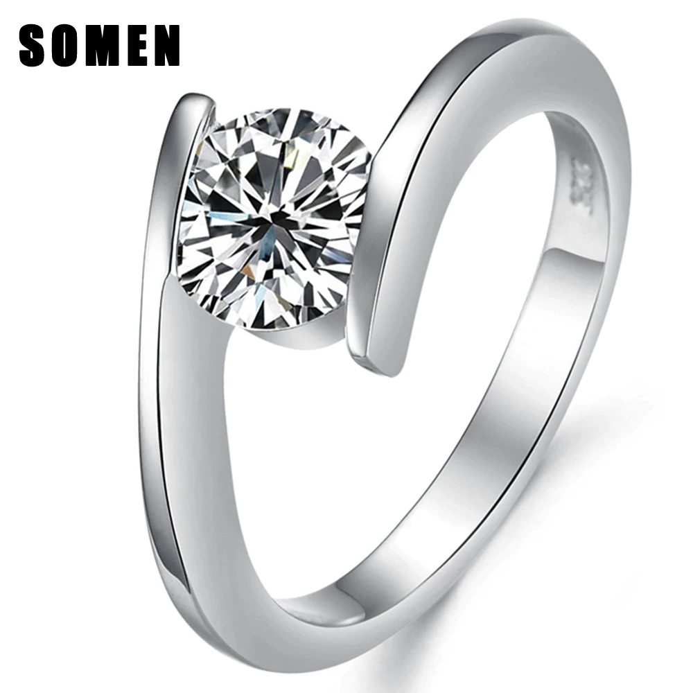 

316l Stainless Steel Rings for Women with Bling Cz Engagement Ring Wedding Band 2mm