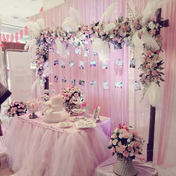 wedding birthday party baptism DIY Tutu fluffy gauze yarn banquet table skirt cake table cloth tabeskirt