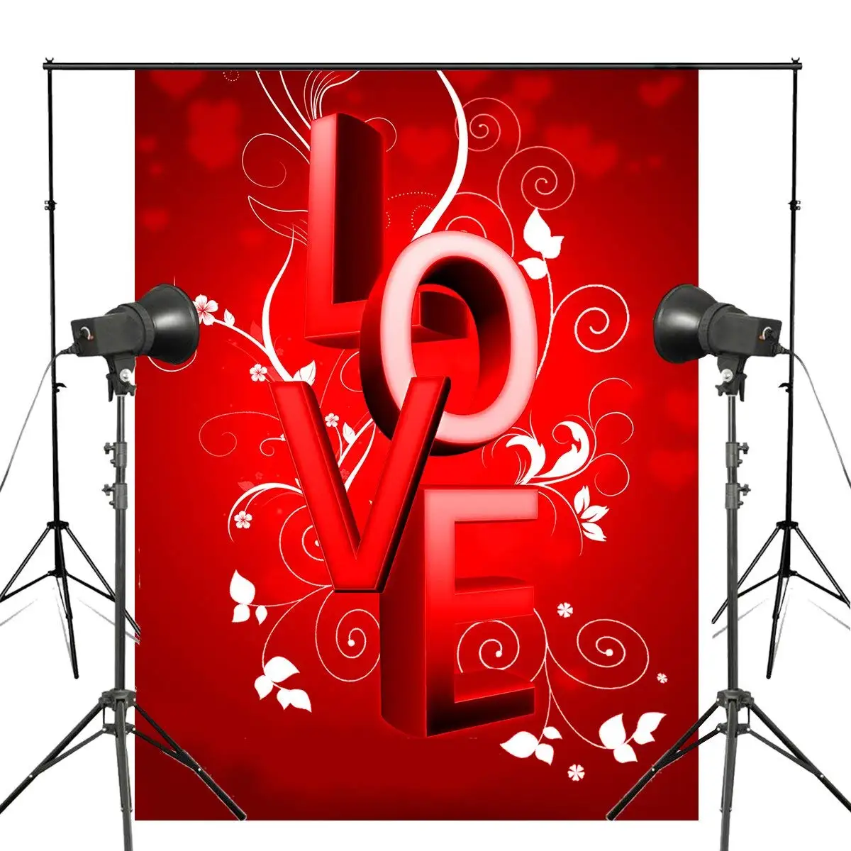 

Word LOVE Background Red Photography Background Studio Props Wall Bedroom Photo Backdrop 5x7ft