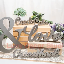 5 шт. свадьба знак комплект- любовь, гостевая книга, карты, торт, амперсанд- свадебный декор реквизит расслоение в много цветов или Glitte