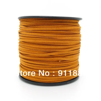 

New 3mm x 1.5mm Yellow Ochre Colors Faux Suede Cord Double Square Leather Lace Diy Jewelry Leather Accessories Supplies