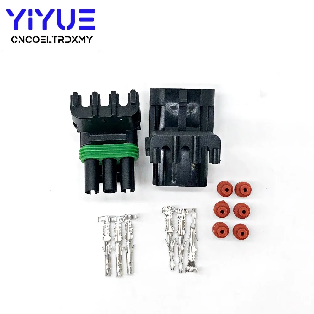 10 компл. 3 Pin 12010717 12015793 Женский Мужской погода обновления Электрический провод 2,5 Разъем герметичный автомобильные Соединители