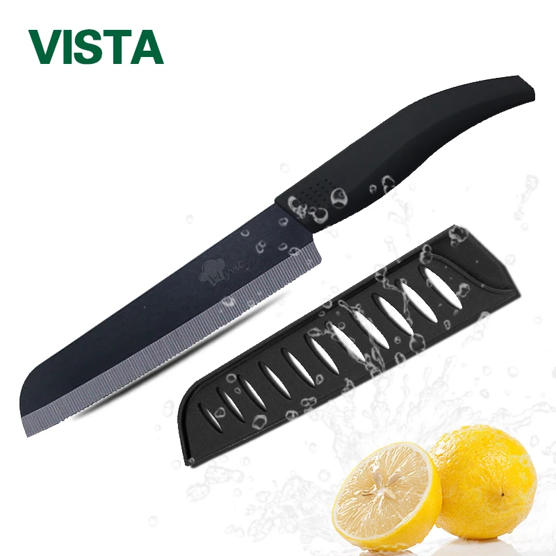 Bread Knife Serated Cake Knife Black Blade 4 Color 6 Inch Ergonomic