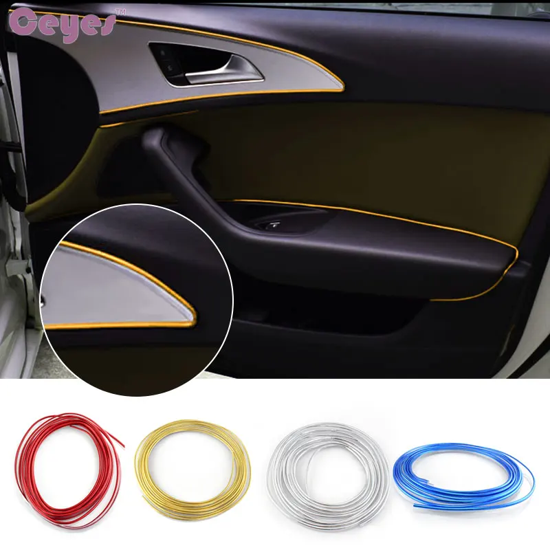 

Ceyes Car-Styling 10/15M Car Interior Moulding Strips Decoration Steering-Wheel Flexible In Door Dashboard Air Vent Accessories