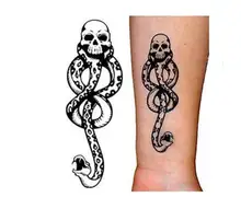 5 pcs lot Kids Cute Death Eaters Dark Mark Tattoo Stickers Children Classic Fun Halloween Party