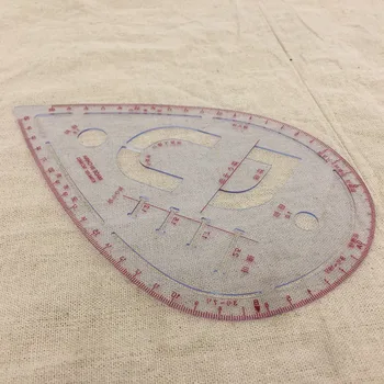 

1Pcs Styling Design Straight Ruler French Curve Hip Curve Cut-Out Slot Sewing Tools 6403