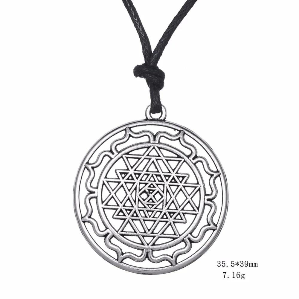 Dawapara, Португалия, мандала, чакра, 3rd Eye, индийская богиня, Йога, Sri Yantra, Wiccan, Pagan, панк, Мужская веревка, ожерелье, ювелирные изделия, Индия