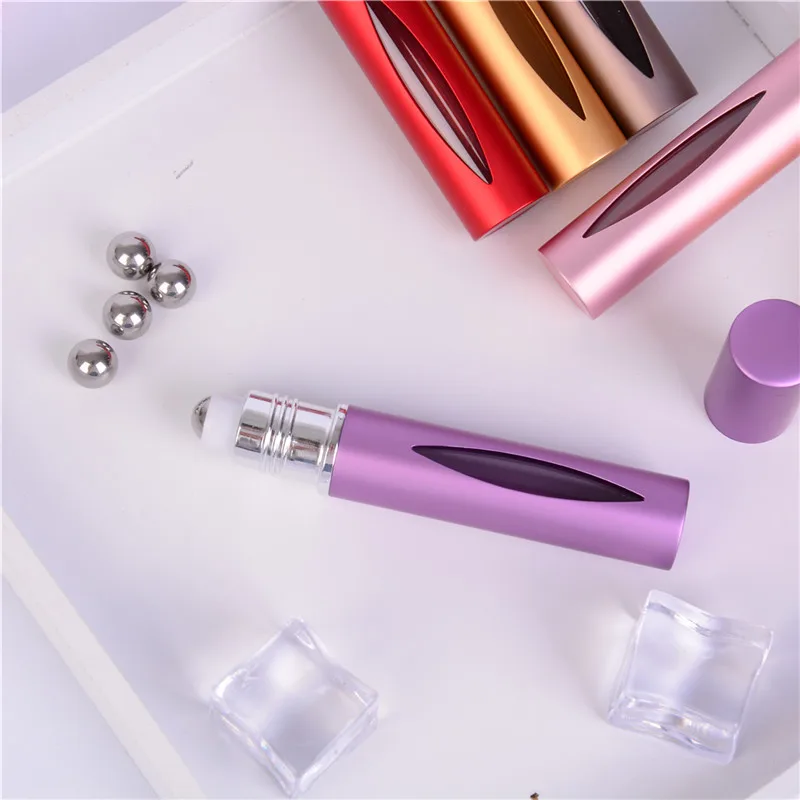 

1Pc Refillable Perfume Bottles with Steel Roller Balls Gradient Essential Oil Roller on Empty Bottles For Travel Use 10ML