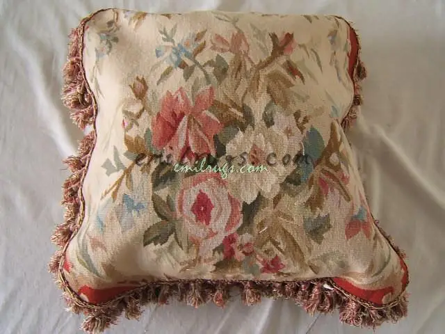 flower floral rose pillow case seat sofa chair antique vintage wool handmade 45CMX45CM 18\