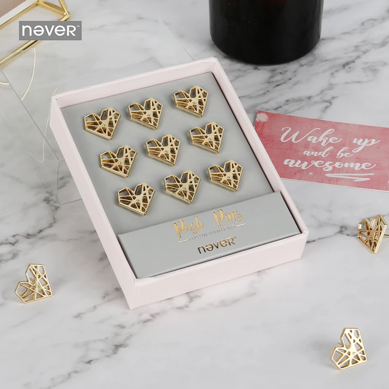 

NEVER Follow Your Heart Thumb Tack Love Push Pins creative Metal Pin Office School Supplies Cork Wall Nails Photo Wall Stud gift