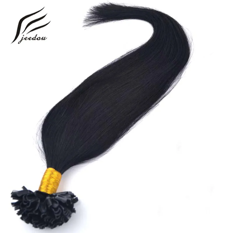 jeedou Straight Synthetic Hair 20" 50cm 50g Nail/ U Tip Hair Extensions