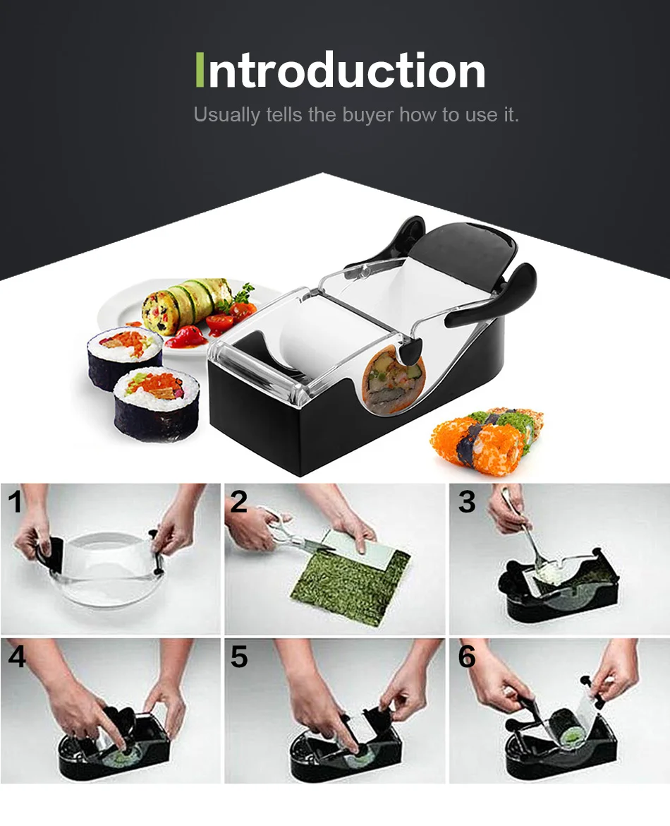 Домашний креативный пластиковый суши ролл производитель пищевой японской водоросли рисовая форма для приготовления пищи резак DIY Инструменты для приготовления пищи легкие Кухонные гаджеты