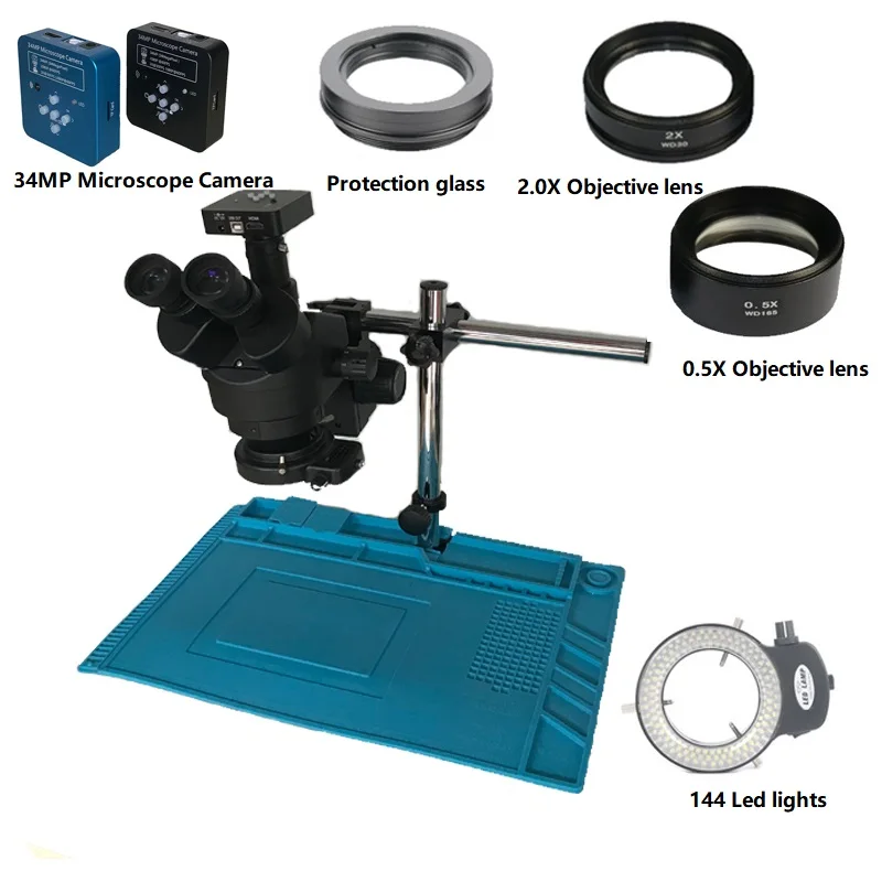 3.5X-90X Simul фокальный Тринокулярный Стерео микроскоп HDMI USB 34MP BGA пайка микроскопио камера PCB ремонт мобильного телефона