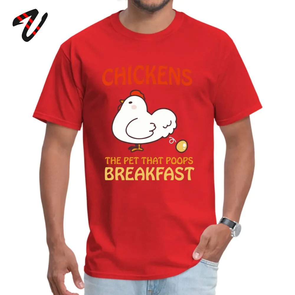 Design Prevalent Men's T-shirts Round Collar Short Sleeve 100% Cotton Fabric T Shirt Summer T Shirt Drop Shipping Chickens Pet That Poops Breakfast Funny Quote red