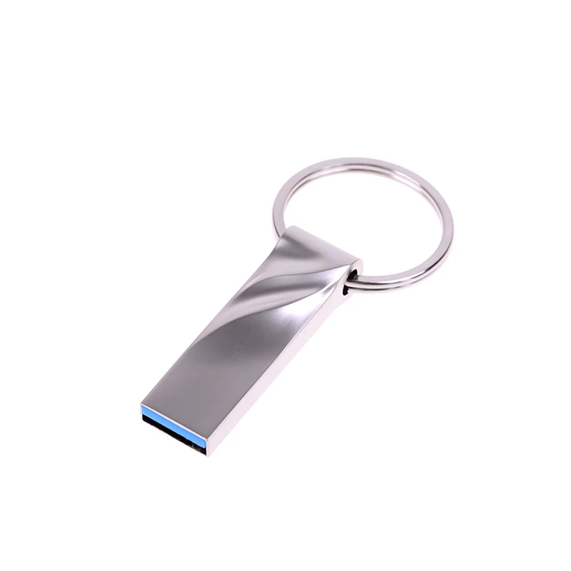 Серебристый металлический флеш накопитель Usb 2 0 16 ГБ с кольцом для ключей|USB