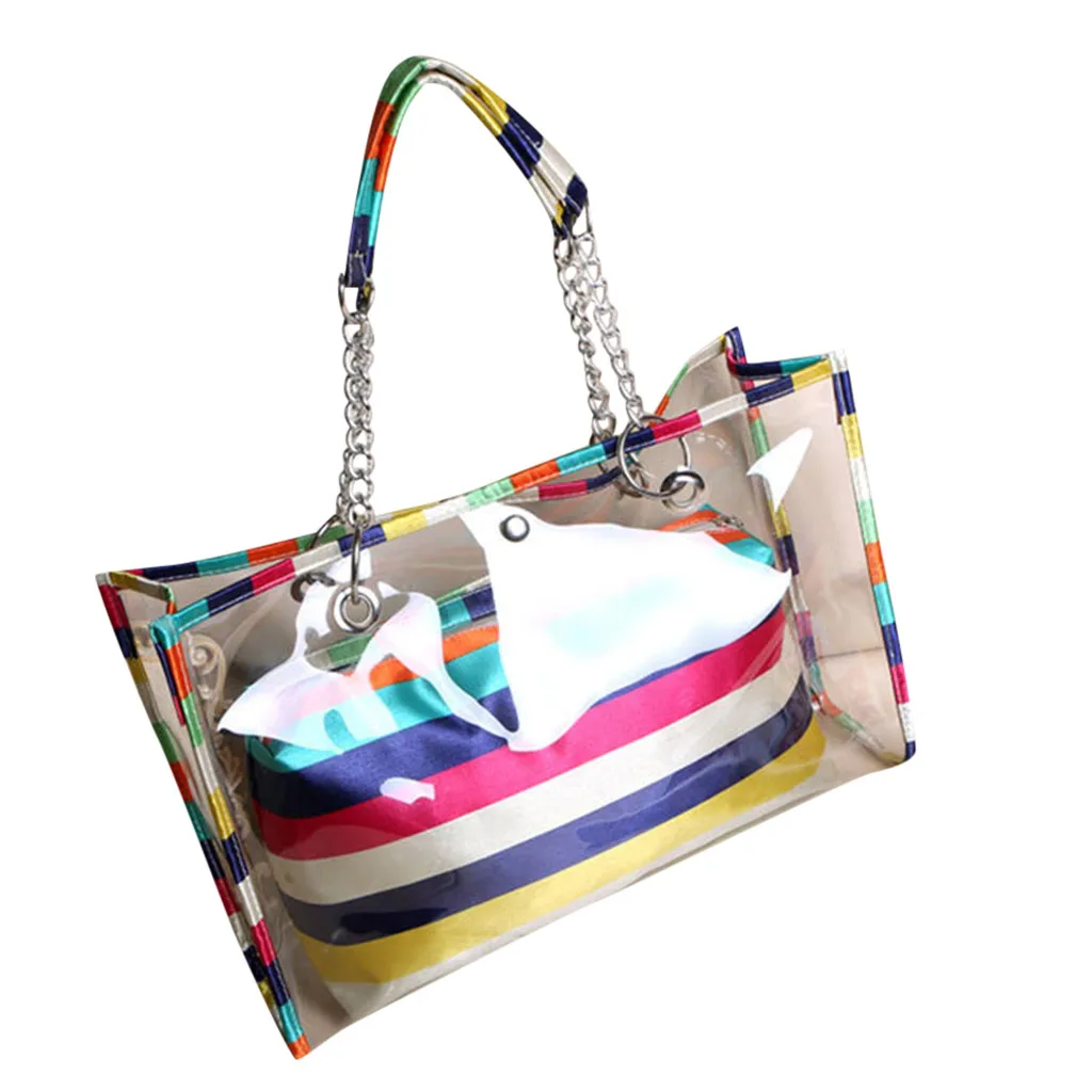 Женская модная прозрачная Большая вместительная сумка через плечо, желе, конфетный цвет, на ремешке, ПВХ, сумки-мессенджеры