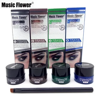 

Long Lasting 24 Hours Liquid Eye Liner Kit Cushion Eyeliner Eye Liner Waterproof Eyeliner Gel Make Up With Brush Cosmetics