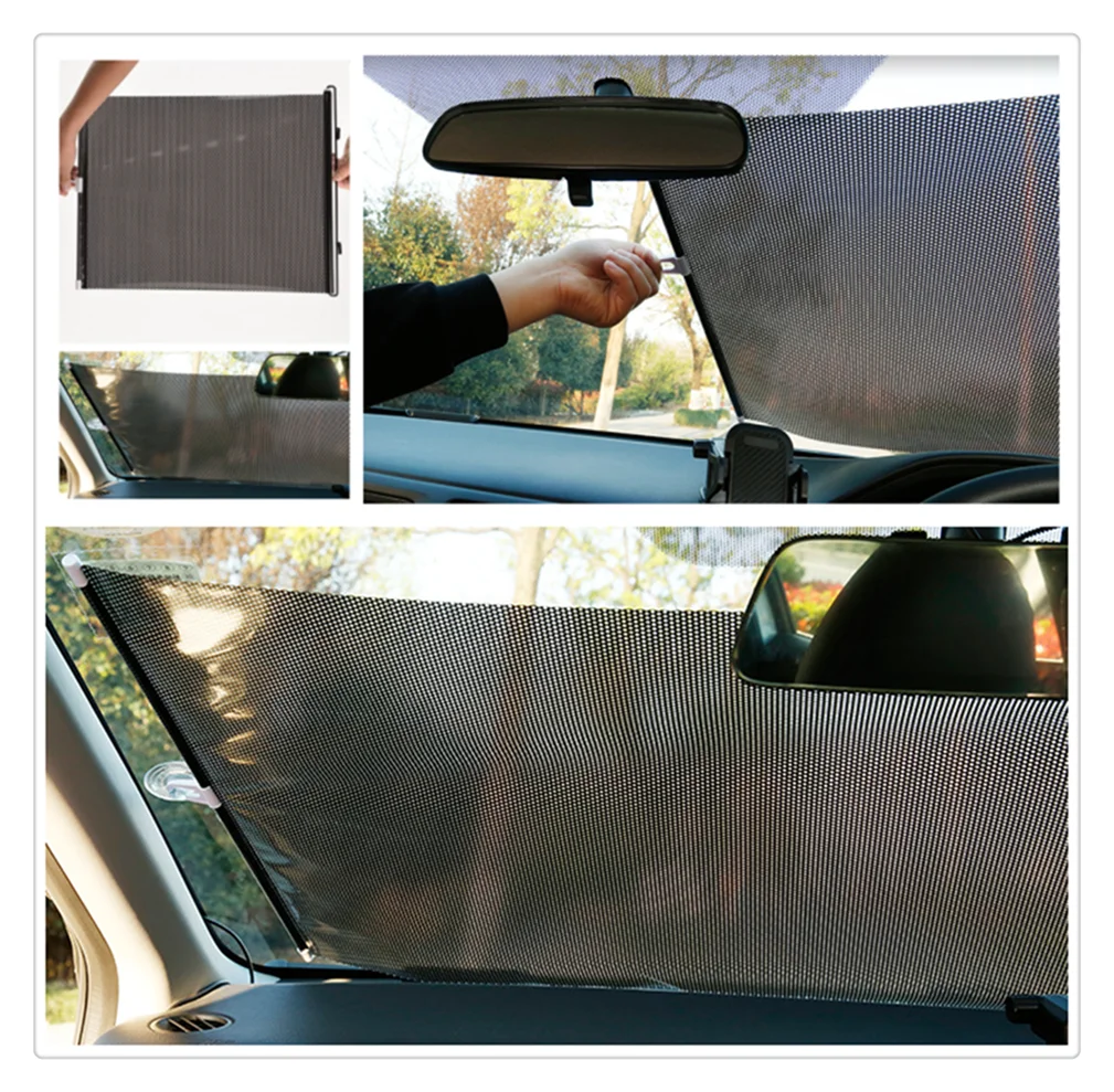 

Car retractable sun visor front windshield cover auto curtain for Peugeot Jeep Harley-Davidson Buick Bentley Scania