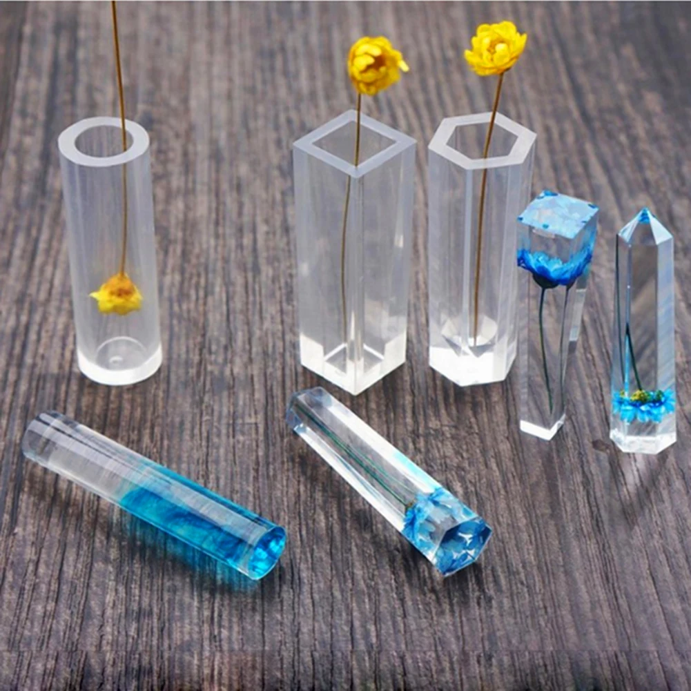 

3pcs/Set DIY Pendant Liquid Silicone Mold Resin Jewelry Pendant Mould Handmade Decoration Tools Cylinder Trapezoid Crystal