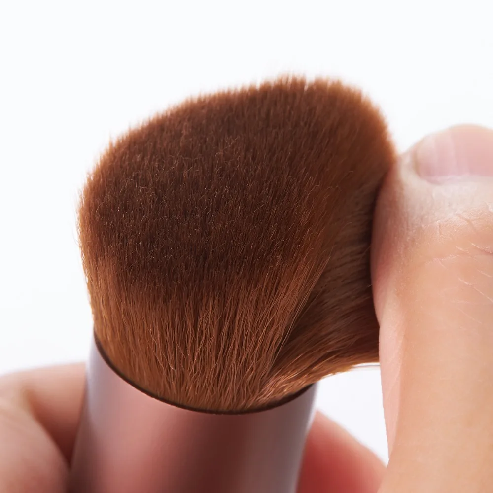 amoore Makeup Brush Angled Flat Top Kabuki Brush Wooden Handle Brush Makeup Synthetic Brush Cosmetics Makeup Tools Kits (2)