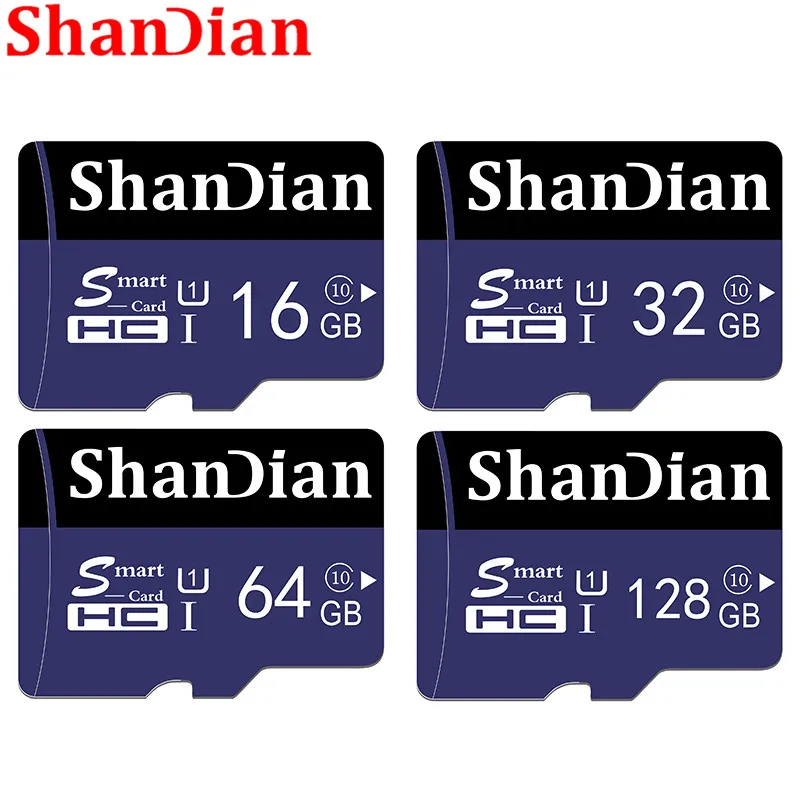 SHANDIAN карта памяти 8 Гб оперативной памяти, 16 Гб встроенной памяти, 32 ГБ, 64 ГБ, 100 МБ/с. micro sd-карта class 10 SDXC 64 Гб ультра TF карты
