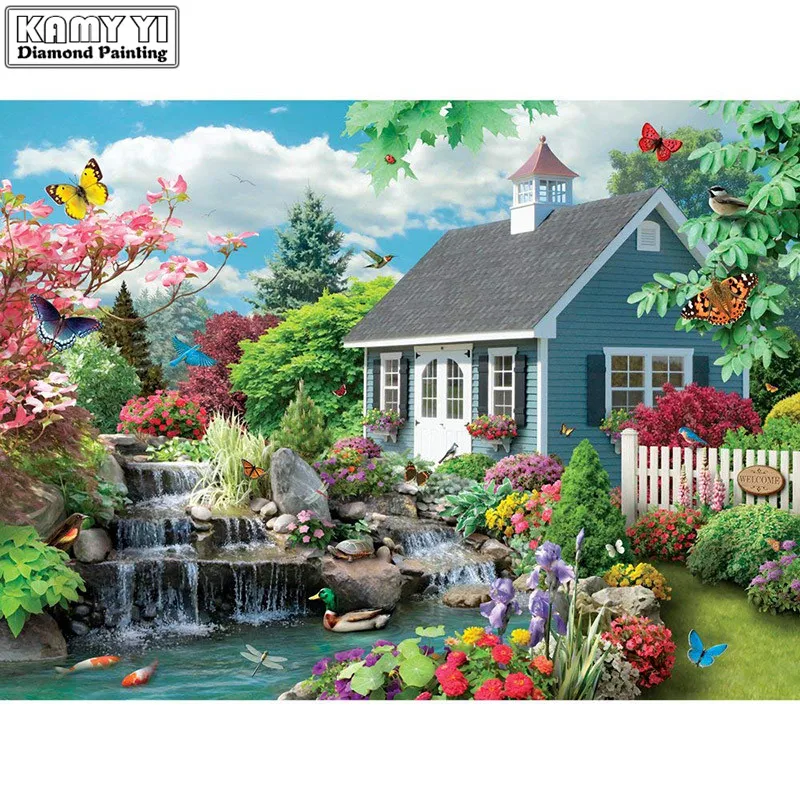

Full Square drill 5D DIY Diamond painting Villa scenery Diamond Embroidery Mosaic Cross Stitch Rhinestone decor