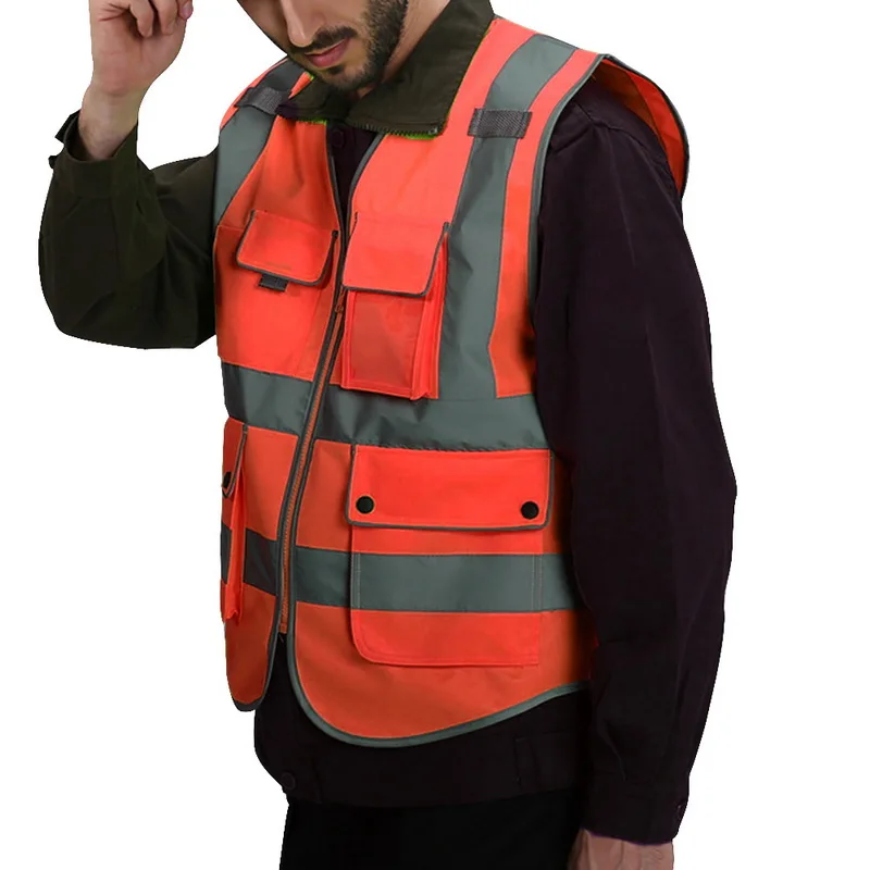 

MJARTORIA Reflective Warning Vest Working Clothes High Visibility Day Night Protective Vest For Running Cycling Traffic Safety