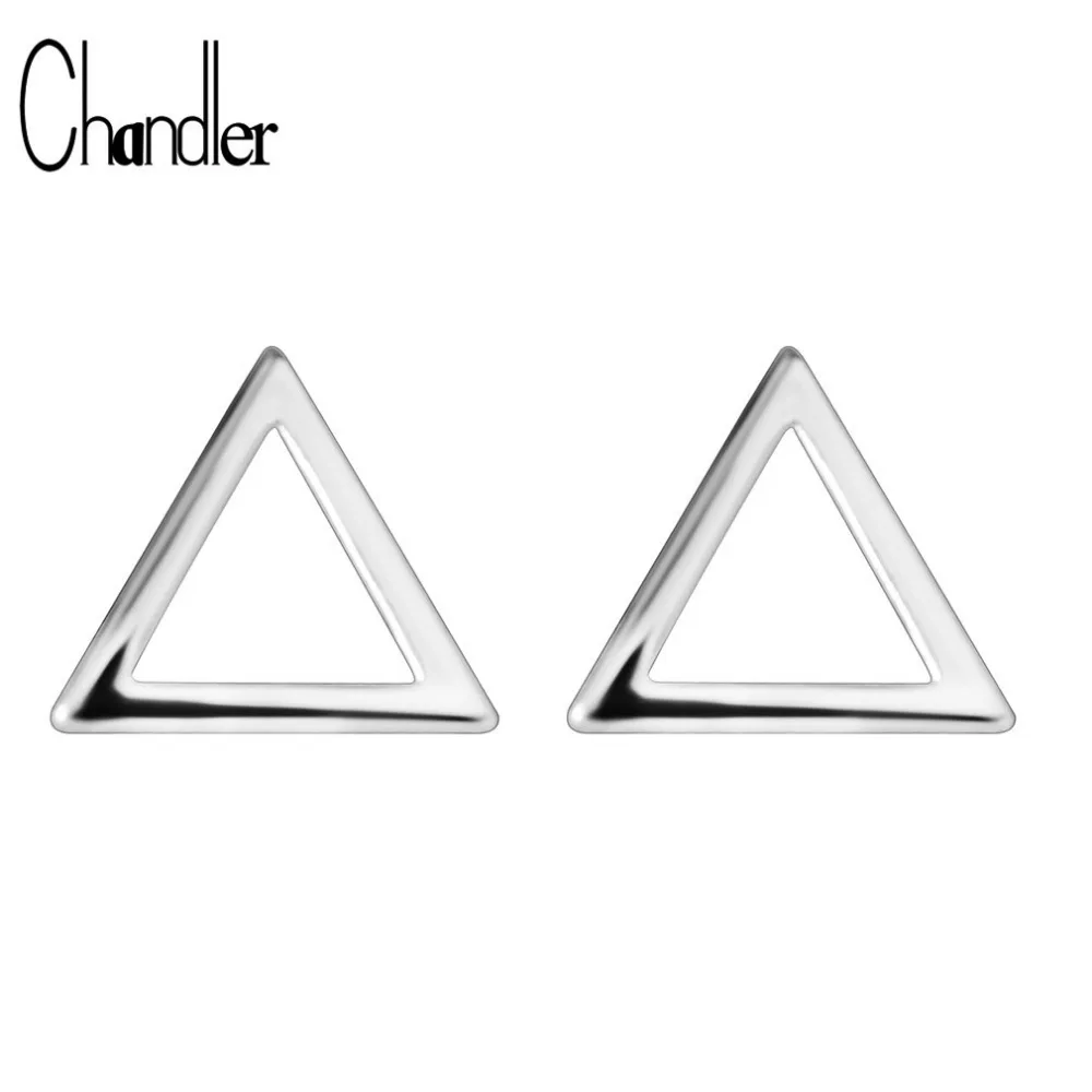 925 стерлингового серебра полые треугольные серьги-гвоздики для женщин дети дружбы Bijoux геометрический простой Homme Femme Love Bijoux