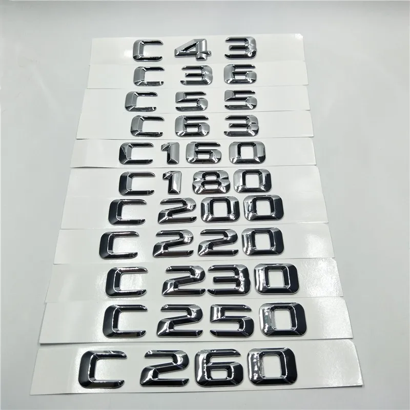 

For Mercedes-Benz C Class C43 C55 C63 C160 C180 C200 C220 C230 C250 W210 W212 Rear Trunk Emblem Badge Logo Nameplate Stickers