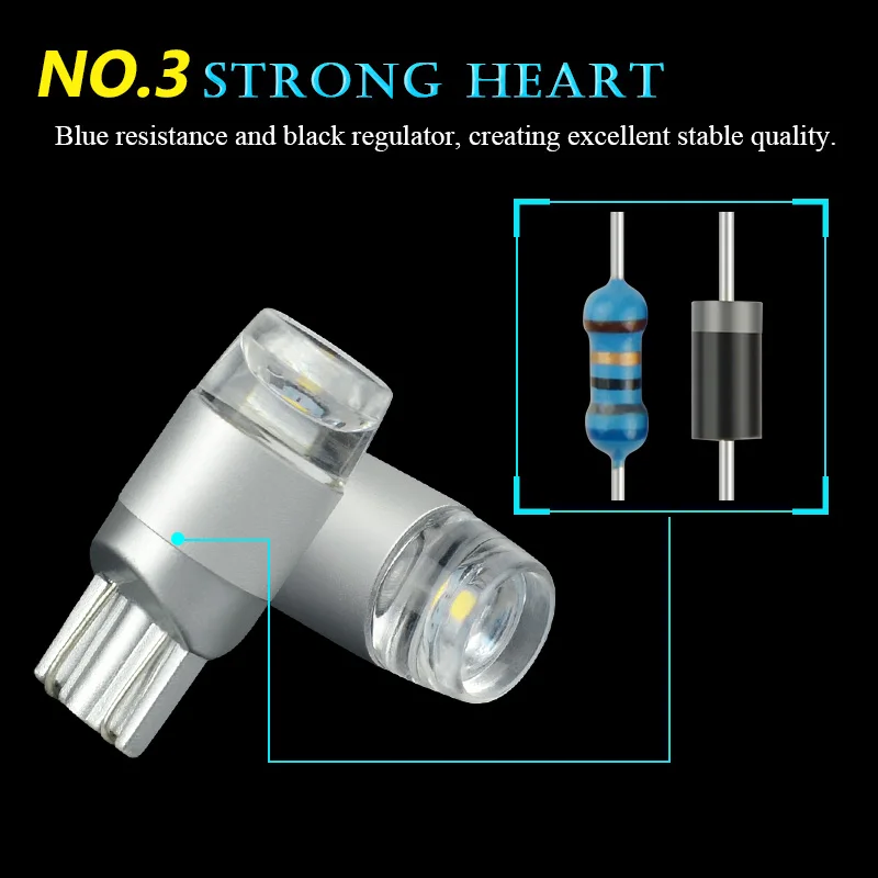 NAO 6x T10 led Bulb W5W LED Car Side Interior Lamp DRL 3030 SMD 194 168 Auto  Crystal blue Yellow Red Blue White 12V Pink 6000k - AliExpress