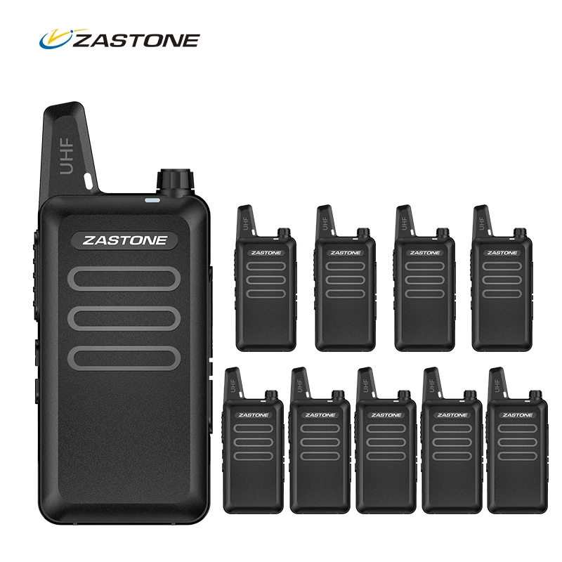 Портативная мини-рация ZASTONE X6 10 шт. UHF 400-470 МГц 3 Вт 1500 мАч 16 каналов ручной