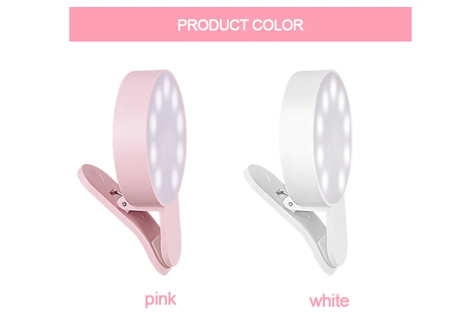 Modern LED Vanity Light Mirrors 9 LEDs Portable Ring Lamp on the Phone Dimmable Flash Selfie Ring Lighting USB Lamp for Photo  (5)