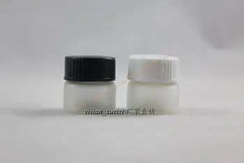 

5g clear/transparent frosted glass cream jar with white/black plastic lid,5ml cosmetic/eye cream/mini/sample cream container