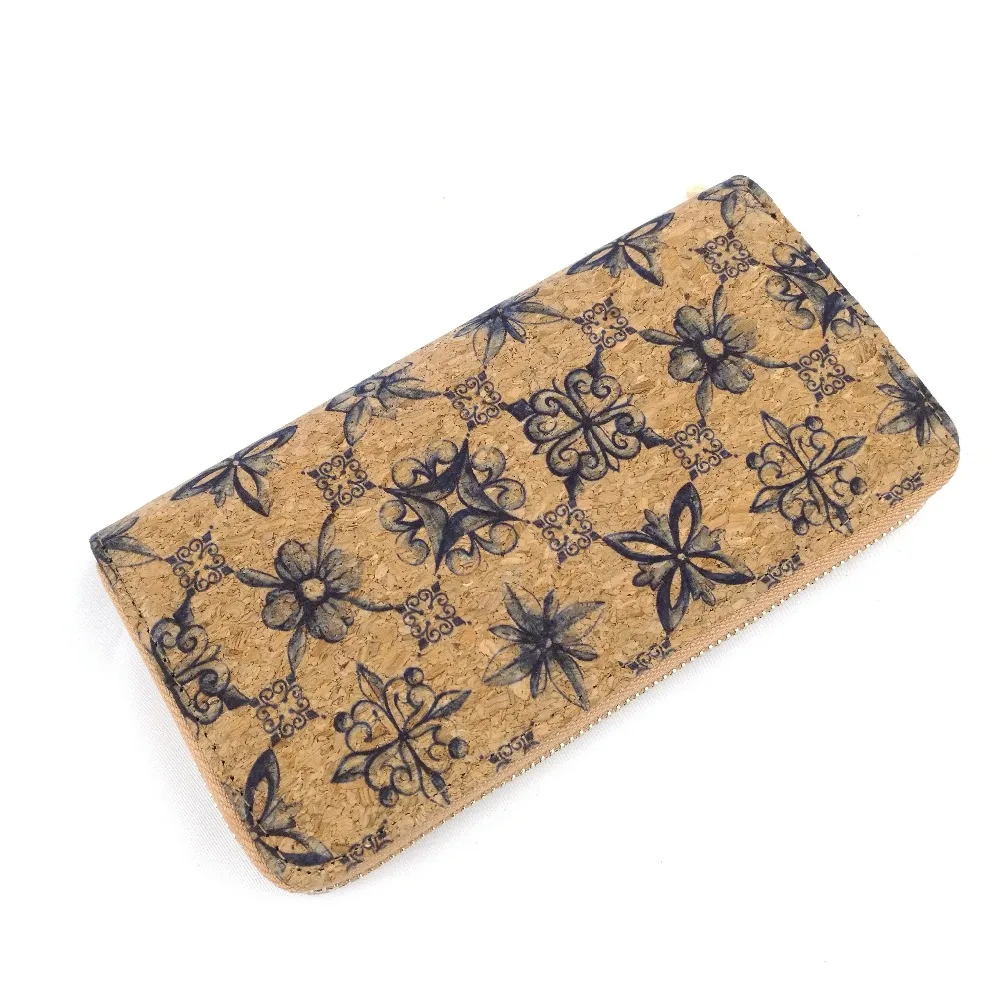 portugal tile print cork leather wallet 1