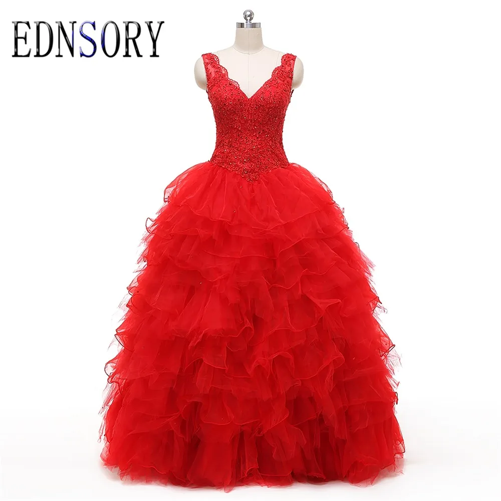 Длинное Красное Бальное Платье Свадебное 2017 Vestido De Noiva v-образным вырезом длиной