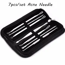7 шт набор инструментов для удаления угрей из нержавеющей стали Comedone игла для удаления прыщей Пинцет для удаления прыщей пятен уход за кожей лица 40#713