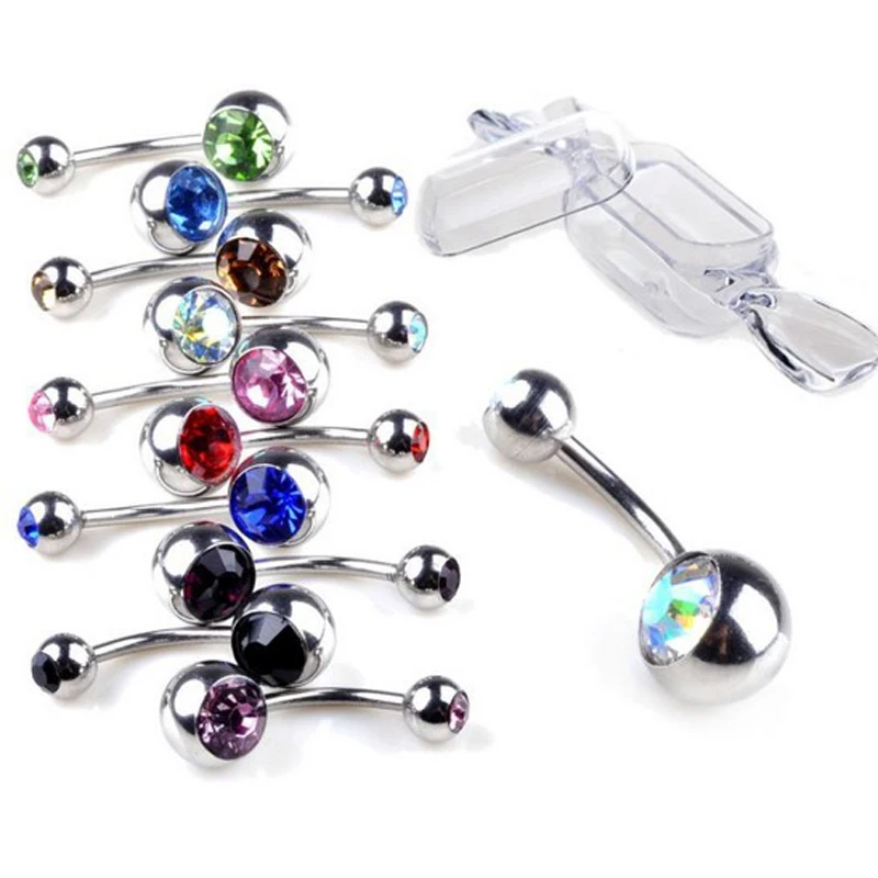 Mixed 30Pcs Stainless Steel Belly Button Ring Nose Lip Tragus Nipple