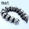 Beier-pulsera de acero inoxidable 316L con calavera punk para hombre, joyería, LLBC8-003 ► Foto 3/6