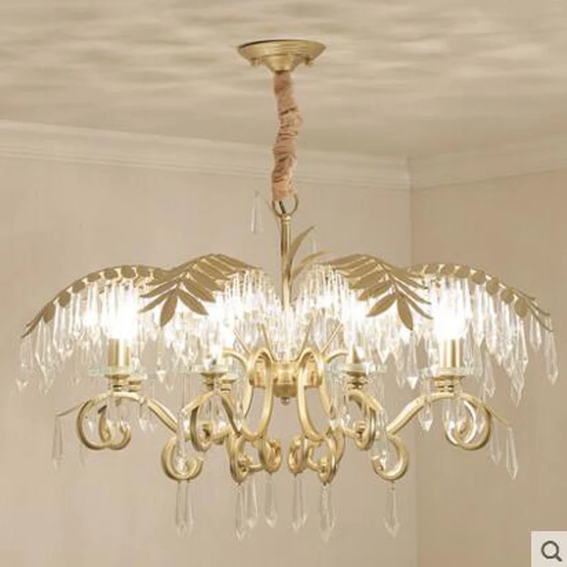 Us 472 12 56 Off American Crystal Chandelier Atmosphere Restaurant Living Room Personality Art Leaf Chandelier Light Luxury French Bedroom Shop In