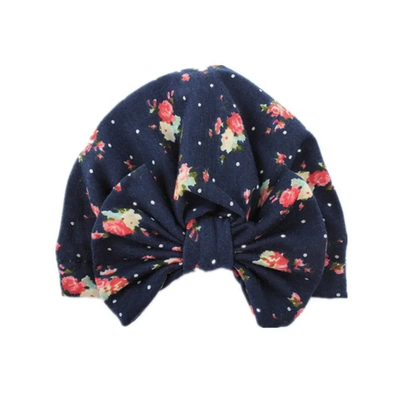 PUDCOCO/Новинка; хлопковая Шапка-бини для маленьких девочек; теплые зимние шапки в цветочек; Love От 0 до 3 лет - Цвет: D