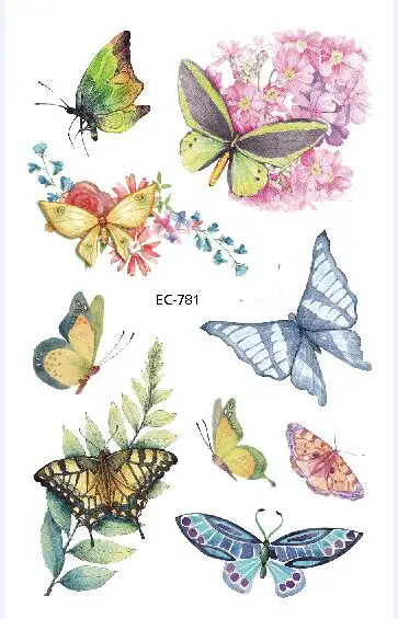 Rocooart наклейка-Татуировка бабочка для детей подарок на день рождения милые поддельные Тати дети боди-арт водонепроницаемый временные татуировки мультфильм - Цвет: EC-781