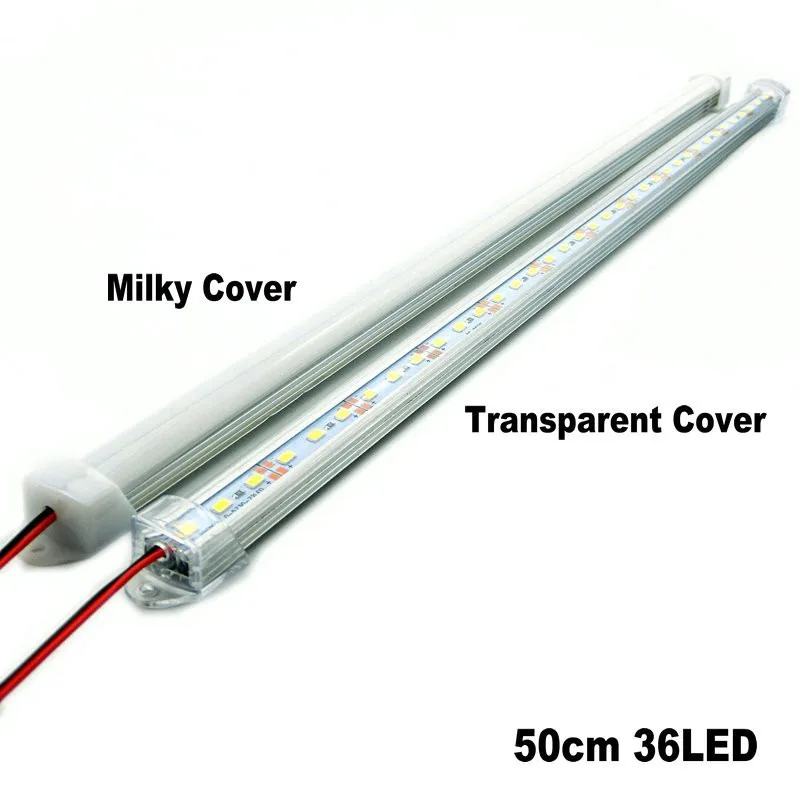 50 xDHL/светодиодный фонарь 12 В 12 В 5730 светодиодный с жесткой полосой 50 см светодиодный с алюминиевым корпусом U+ чехол из поликарбоната