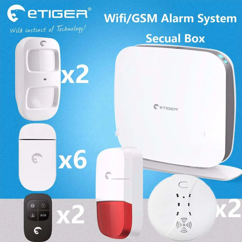 

5 Phone Number 5 SMS Numbergsm&wifi double two network safety security alarm system etiger wifi secual box 100 wireless zones